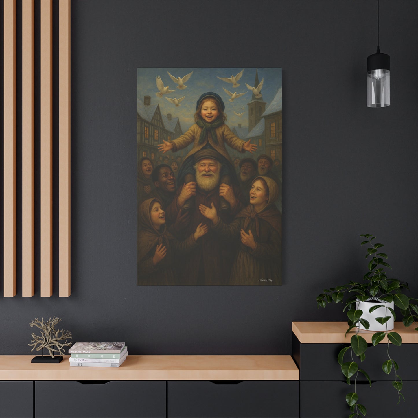 Spirit of Christmas Uplifting, Inspirational Holiday Christmas, Helping Those in Need-Themed Canvas Wall Art