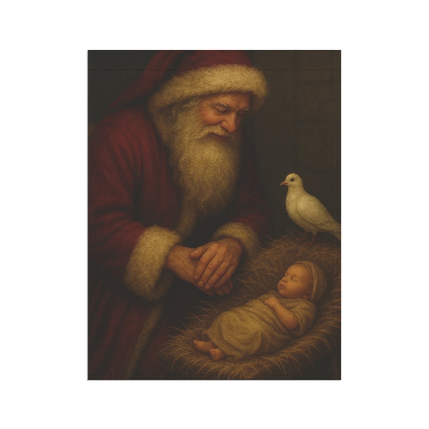 Christmas Garden & House Banner - Santa and Nativity Scene Decoration