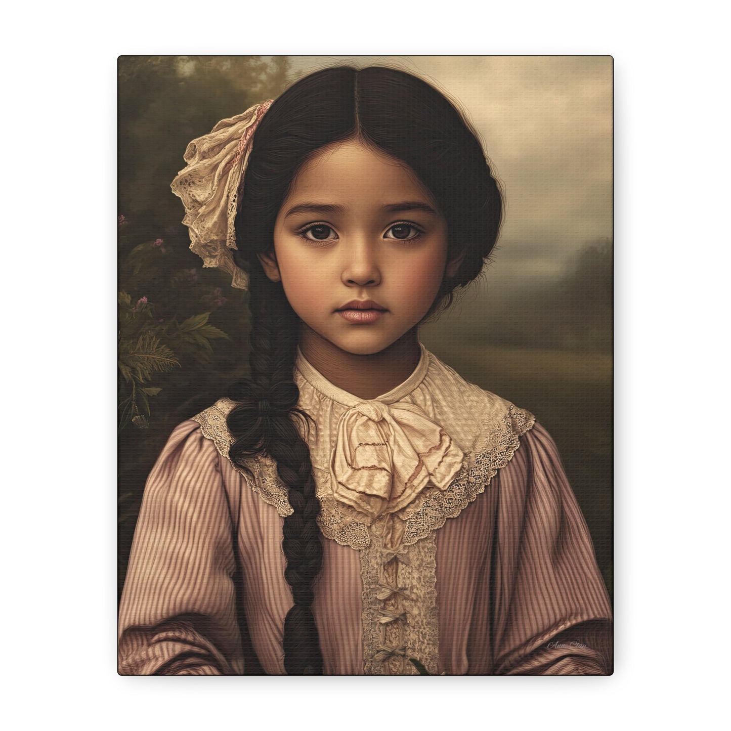 Matte Canvas Wall Art, Vintage Portrait Decor, Soft Aesthetic Home Decor, Gift for Art Lovers, Unique Room Decor
