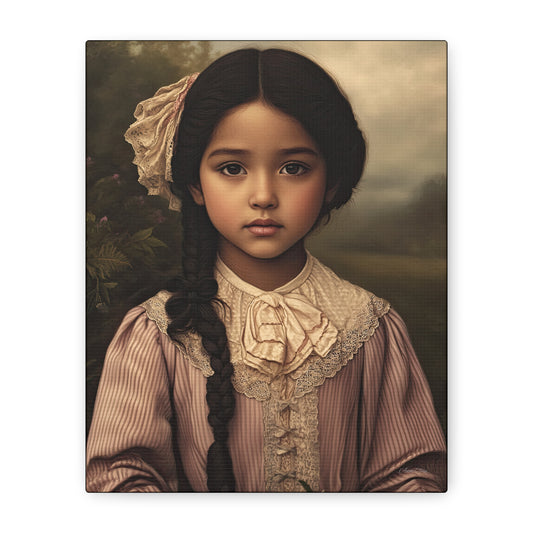 Matte Canvas Wall Art, Vintage Portrait Decor, Soft Aesthetic Home Decor, Gift for Art Lovers, Unique Room Decor