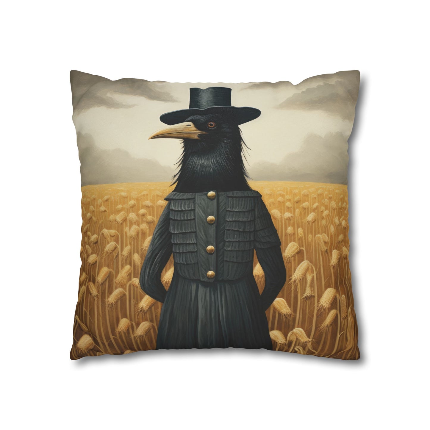 Proper Crow Square Poly Canvas Pillowcase
