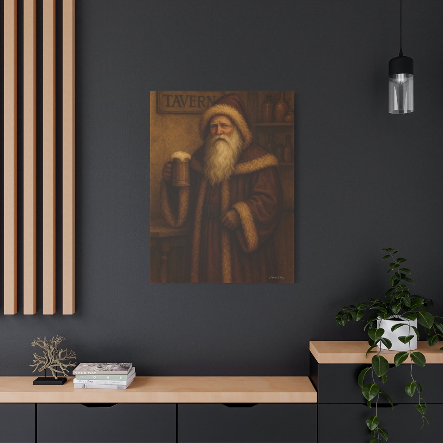 Santa Claus Tavern Canvas Art