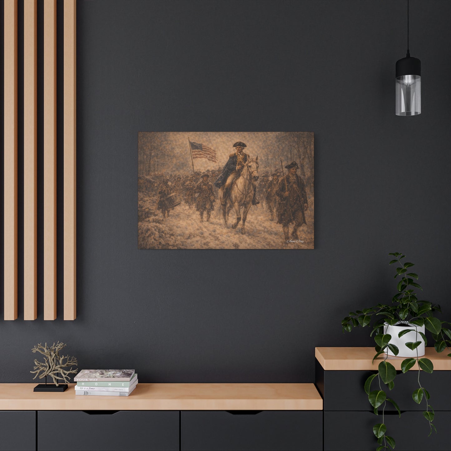 George Washington Revolutionary War Canvas Print — Historic American Flag Wall Art