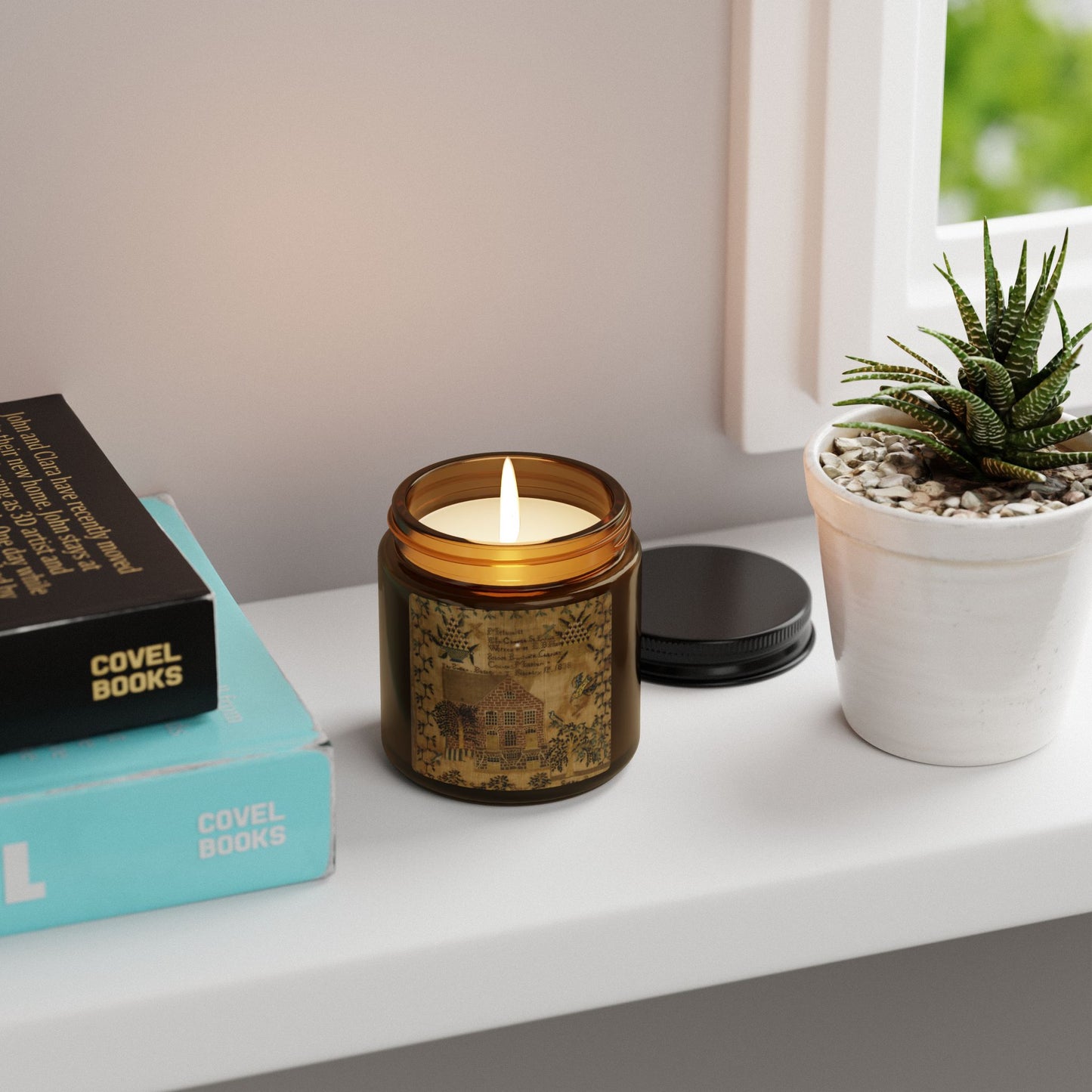 Antique Sampler Scented Soy Candle (Multi-Size, Amber Jar)