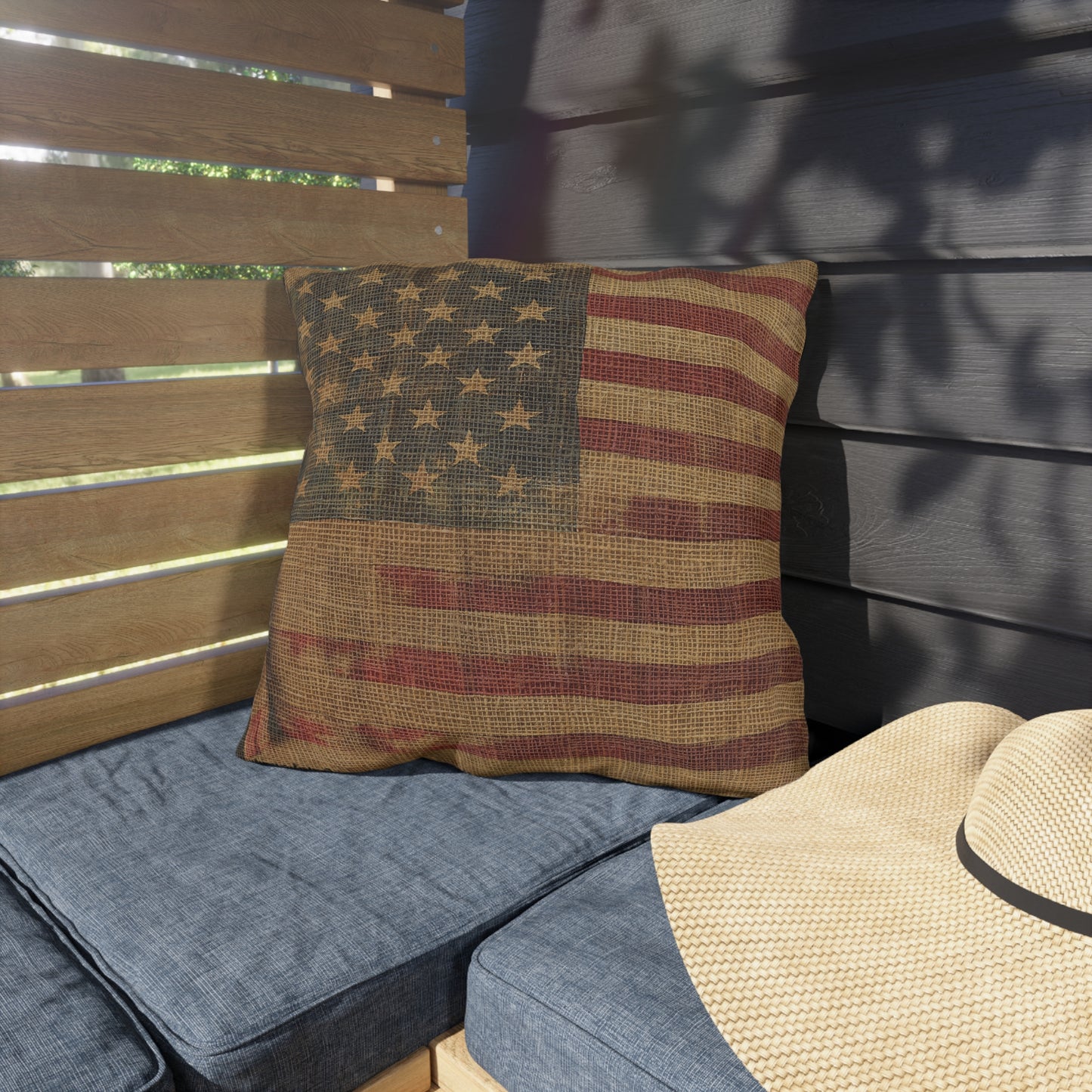 Flag Primitive Outdoor Pillows