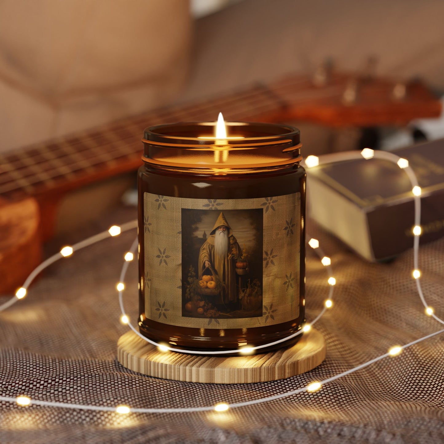 Pumpkin Santa Scented Soy Candle (Multi-Size, Amber Jar)
