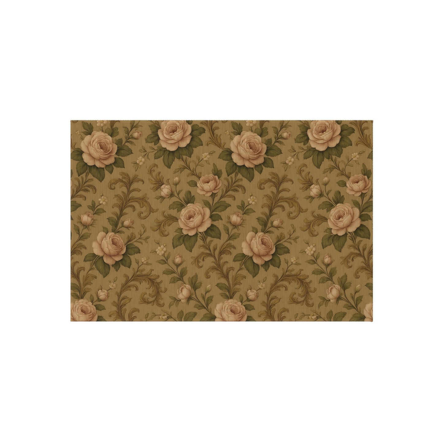 Vintage Floral Outdoor Rug, Boho Patio Mat, Garden Floor Decor, Rustic Outdoor Carpet, Perfect for Picnics & BBQs