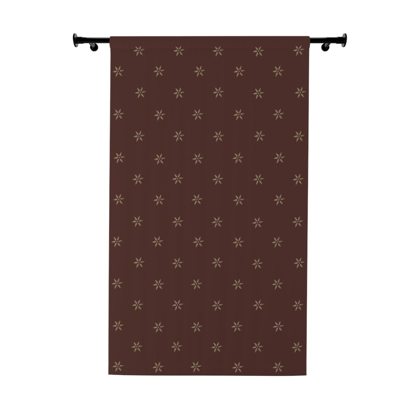 Tan Petals Stencils Window Curtains (1 Piece)