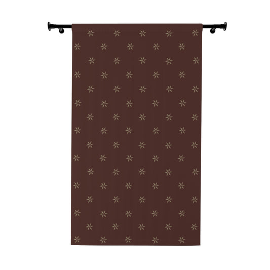 Tan Petals Stencils Window Curtains (1 Piece)