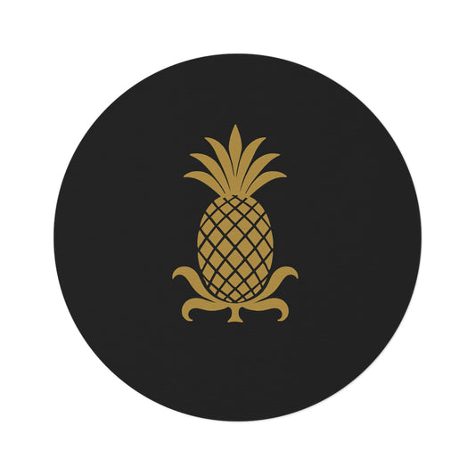 Elegant Pineapple Round Rug, Tropical Home Decor, Living Room Accent, Beach House Style, Floor Mat Gift, Summer Vibes