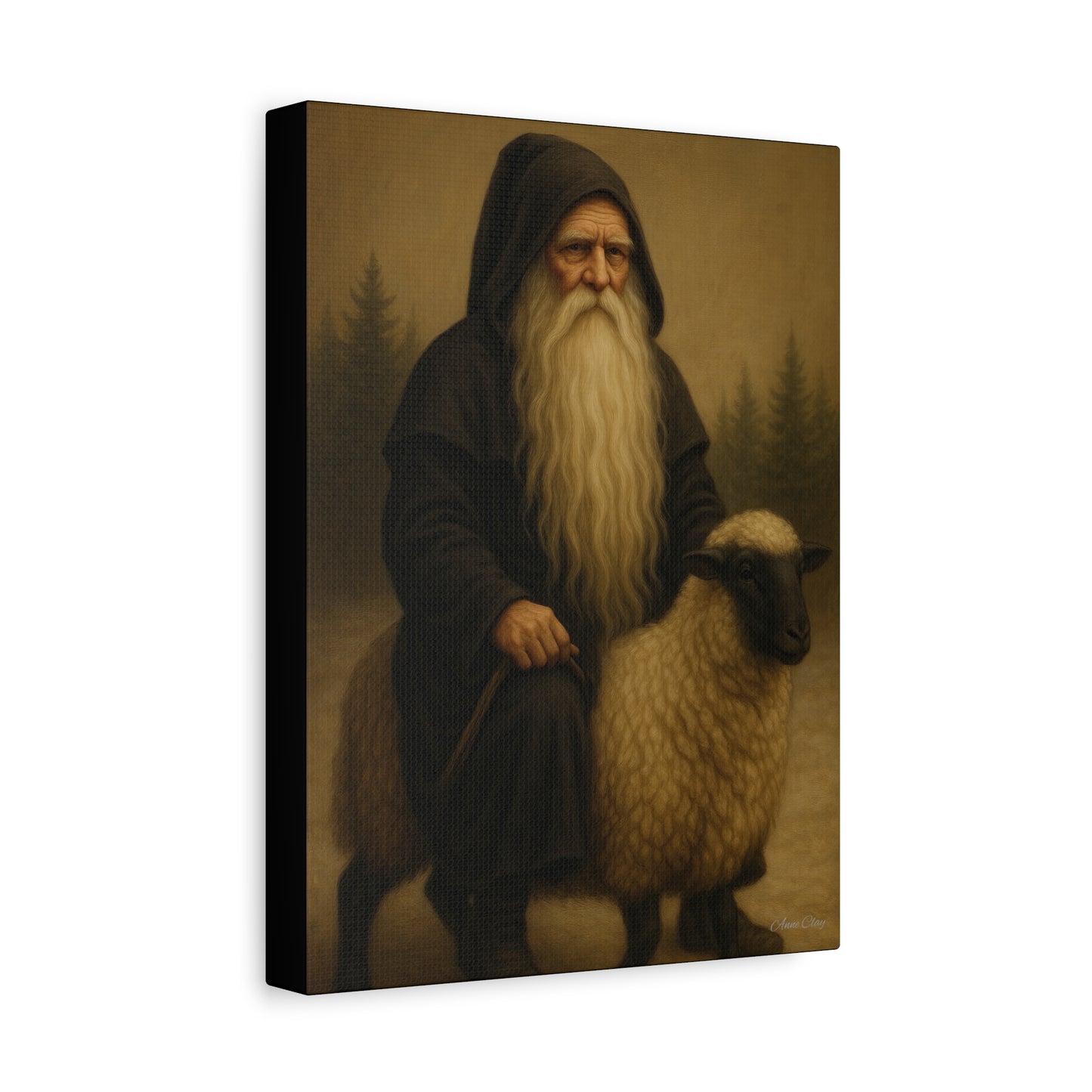 Elderly Shepherd Canvas Wall Art