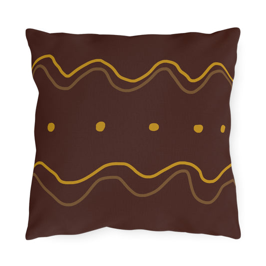 Primitive Redware Squiggles Outdoor Pillows