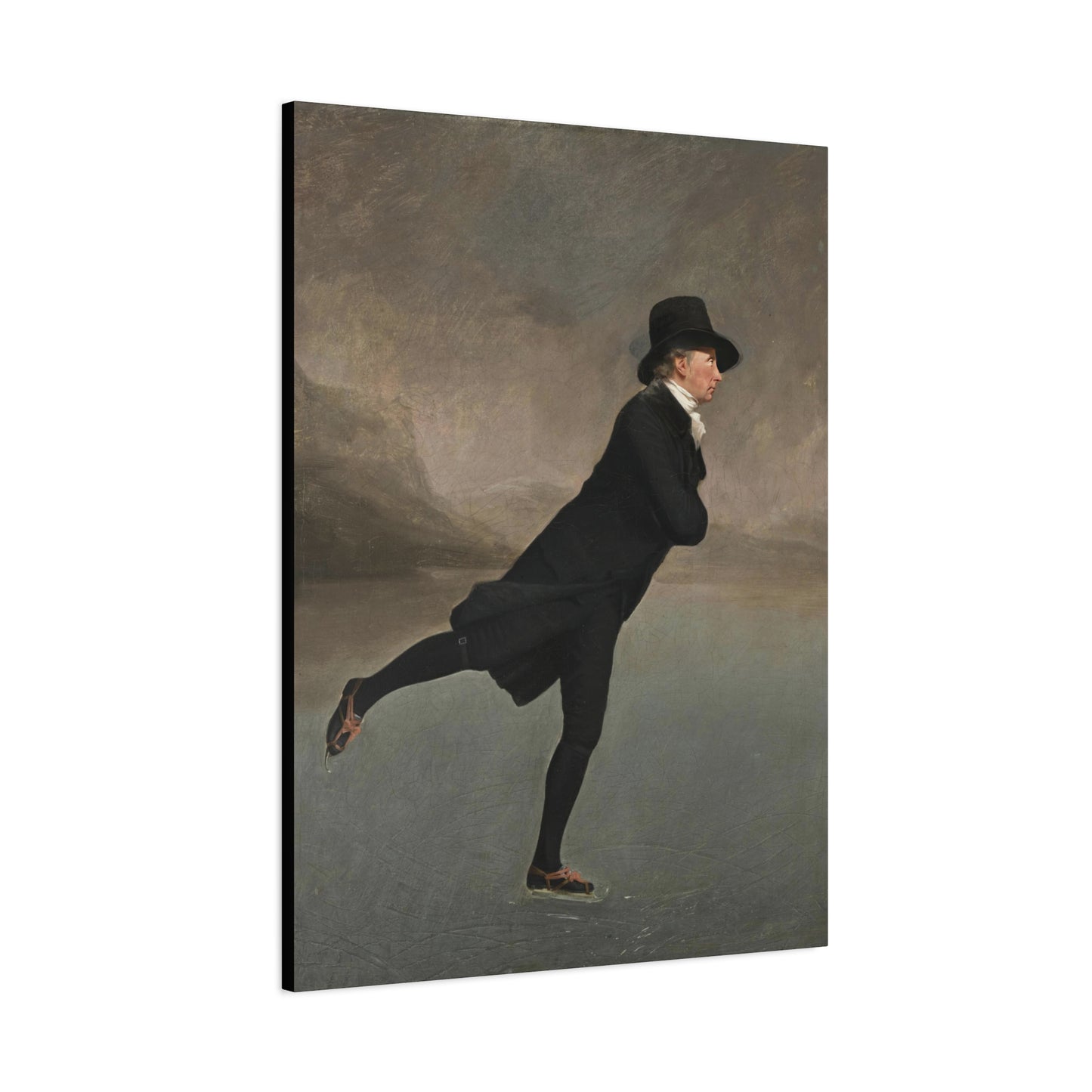 The Skating Reverend Vintage Ice Skating Canvas Wall Art – Classic Home Decor for Winter Lovers