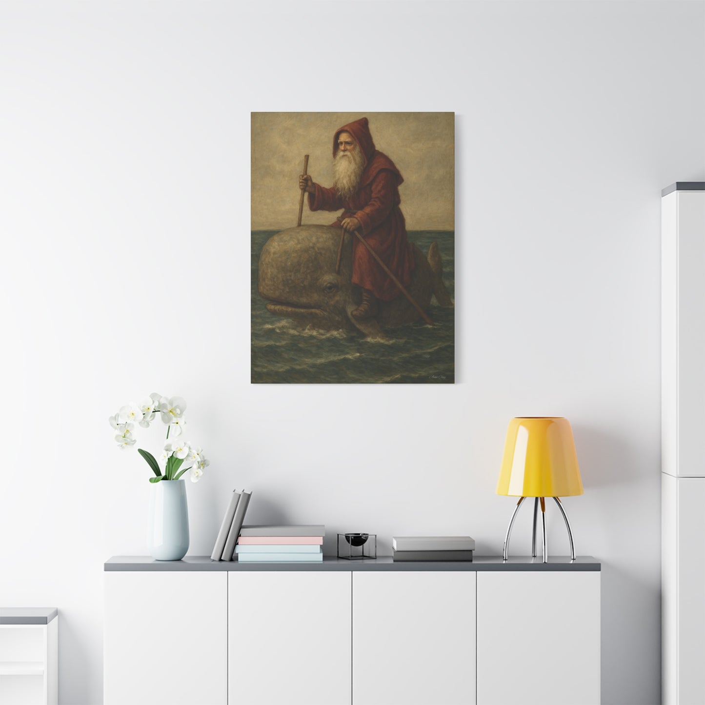 Whimsical Whale Art Canvas Print
