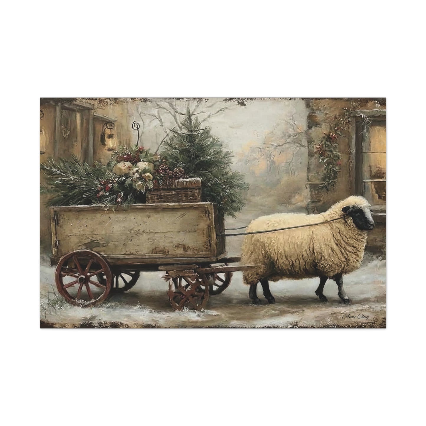 Rustic Sheep Canvas Wall Art