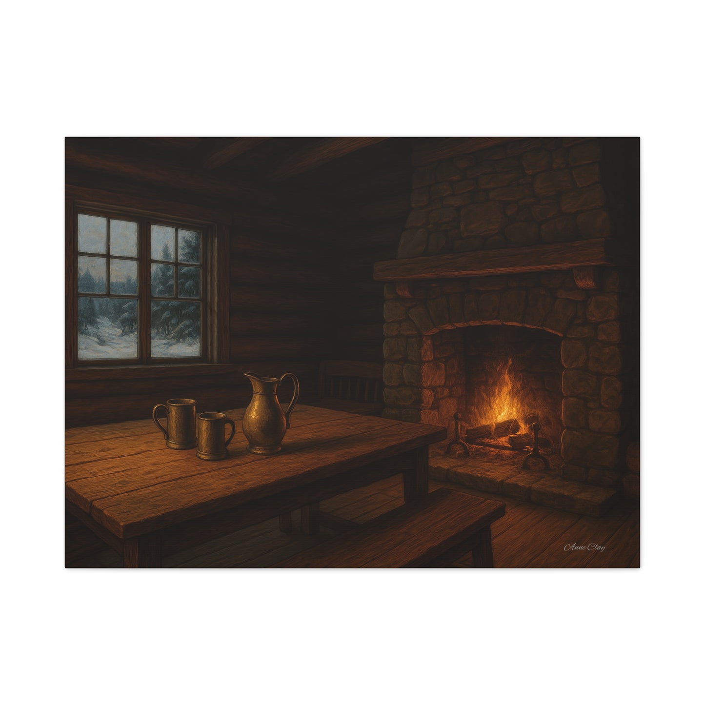 Cozy Cabin Canvas Print, Rustic Home Decor, Winter Vibes, Cabin Wall Art, Perfect for Christmas, Housewarming Gift