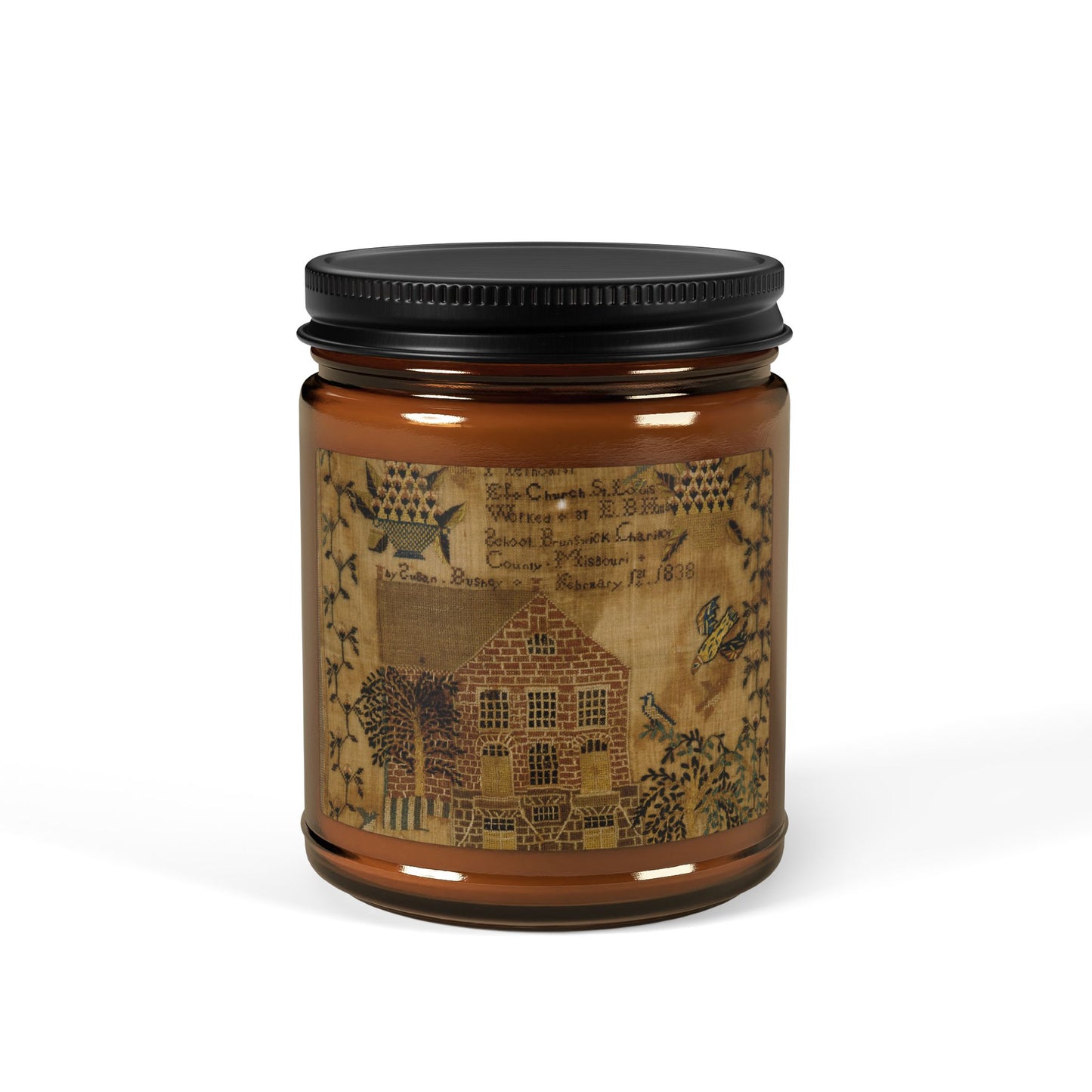 Antique Sampler Scented Soy Candle (Multi-Size, Amber Jar)