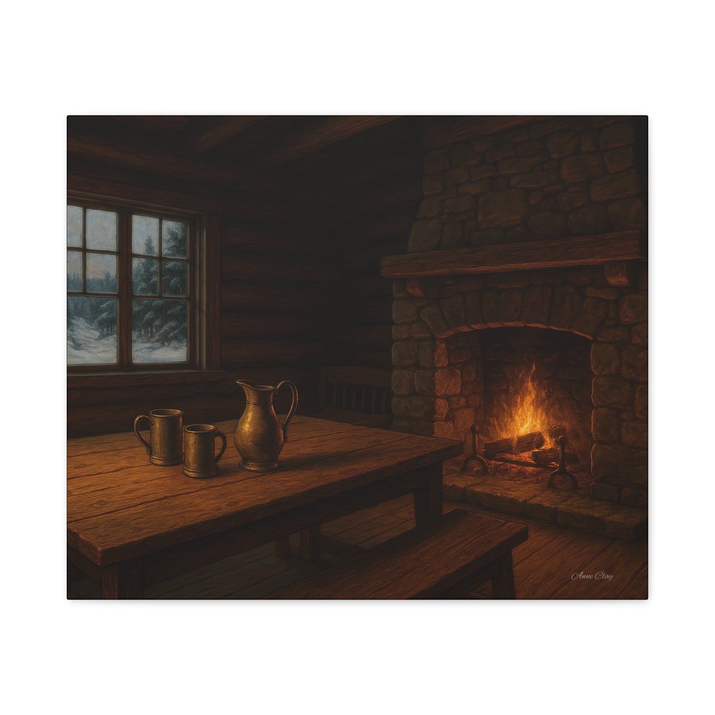 Cozy Cabin Canvas Print, Rustic Home Decor, Winter Vibes, Cabin Wall Art, Perfect for Christmas, Housewarming Gift