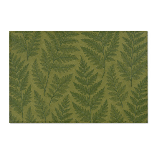 Botanical Fern Area Rug, Boho Home Decor, Cozy Living Room Mat, Eco-Friendly Carpet, Indoor Runner for Nature Lovers