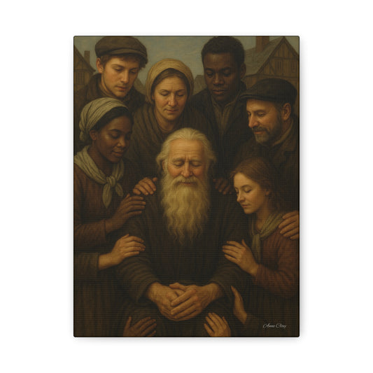 Humble Santa, Spirit of Christmas, Servanthood,  Canvas Print