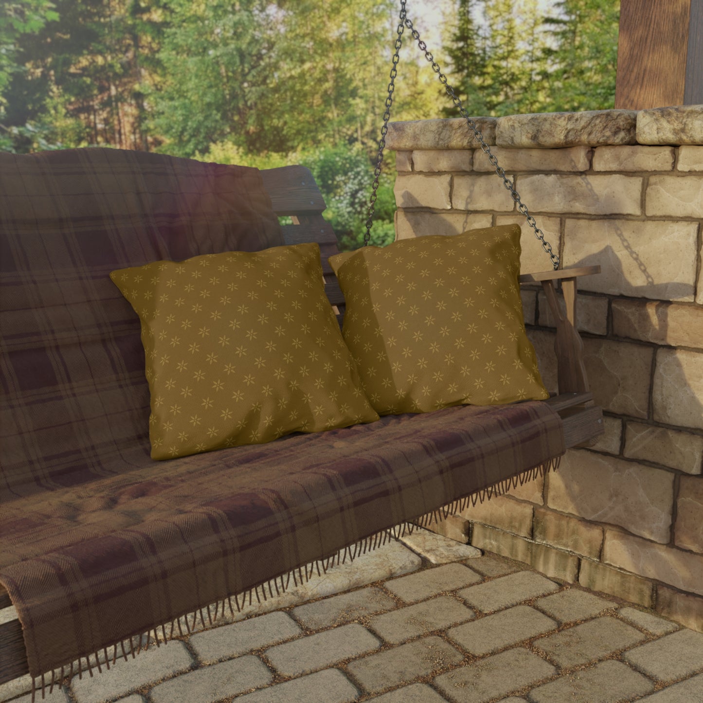 Bohemian Peace Outdoor Pillow - Floral Design for Relaxing Spaces