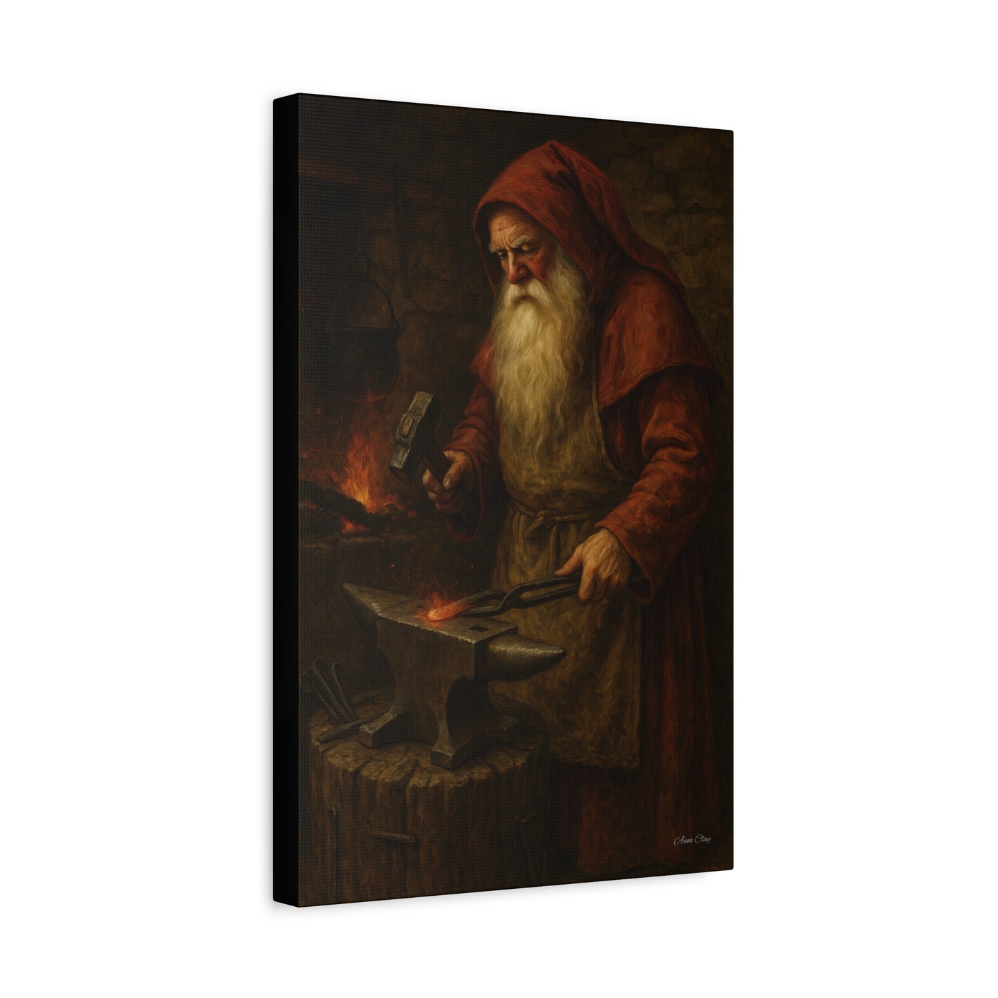Artistic Canvas Wall Art -  Blacksmith Santa