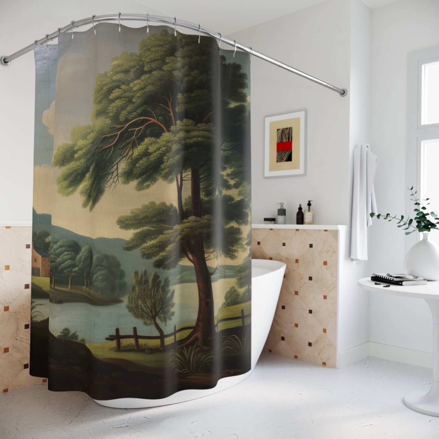 Rufus Porter Style Shower Curtains