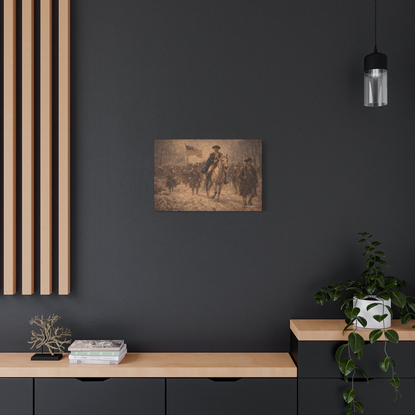 George Washington Revolutionary War Canvas Print — Historic American Flag Wall Art