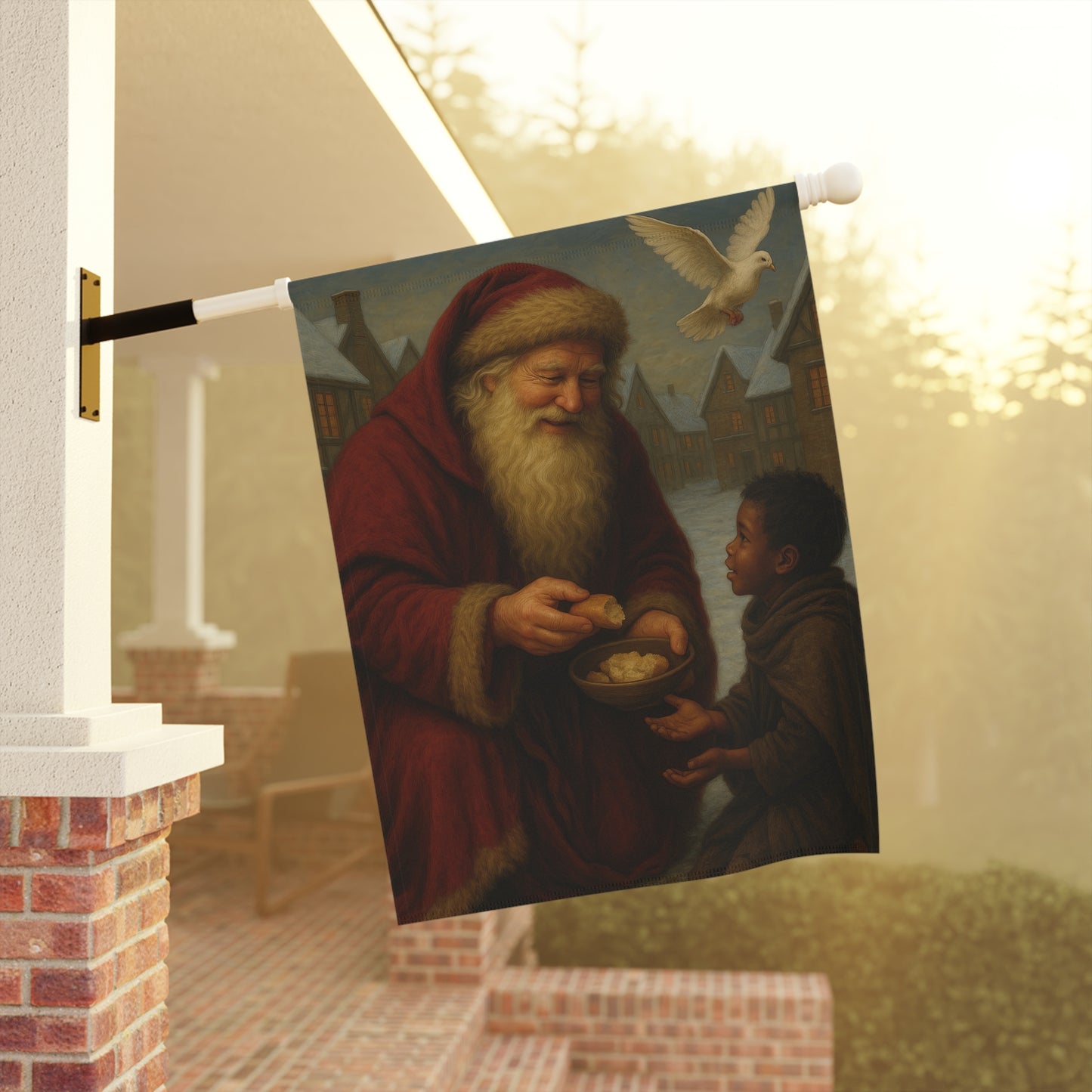 Christmas Garden Flag with Santa Claus Design