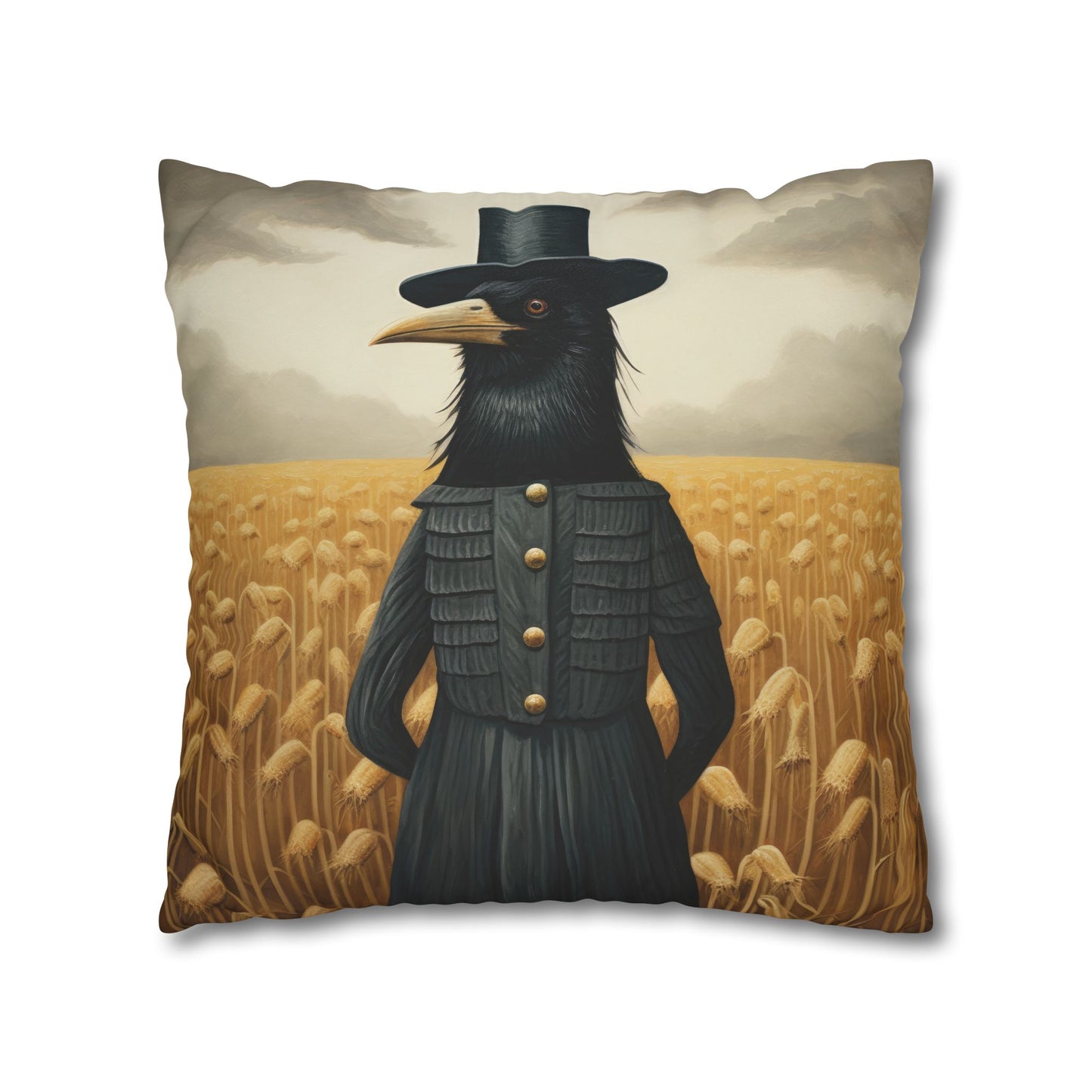 Proper Crow Square Poly Canvas Pillowcase