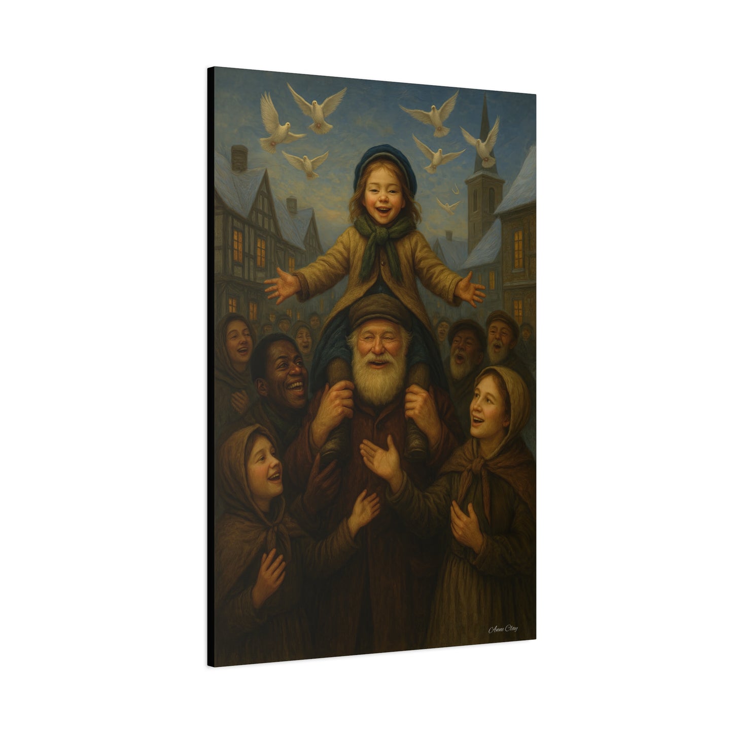 Spirit of Christmas Uplifting, Inspirational Holiday Christmas, Helping Those in Need-Themed Canvas Wall Art