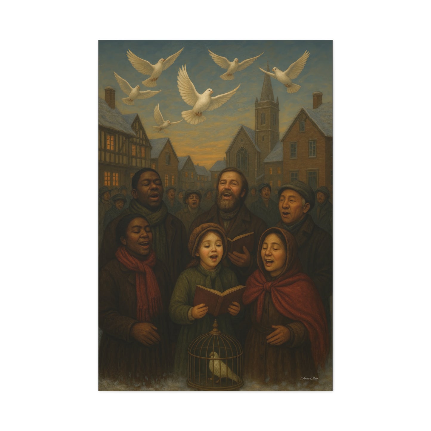Peace on Earth Good Will Toward All People Inspirational Canvas Art: 'Peaceful Hymn' Stretched Print