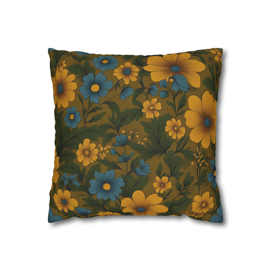 Bohemian Floral Pillowcase with Vintage Vibes, Decorative Cushion Cover, Living Room Accent, Gift for Home Decor Lovers, Cozy and Chic