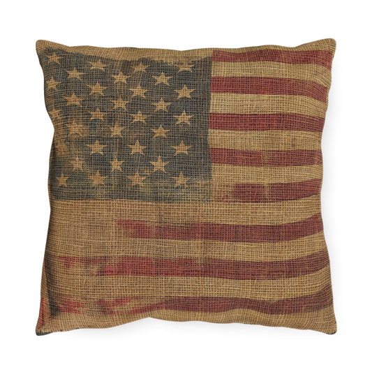 Flag Primitive Outdoor Pillows