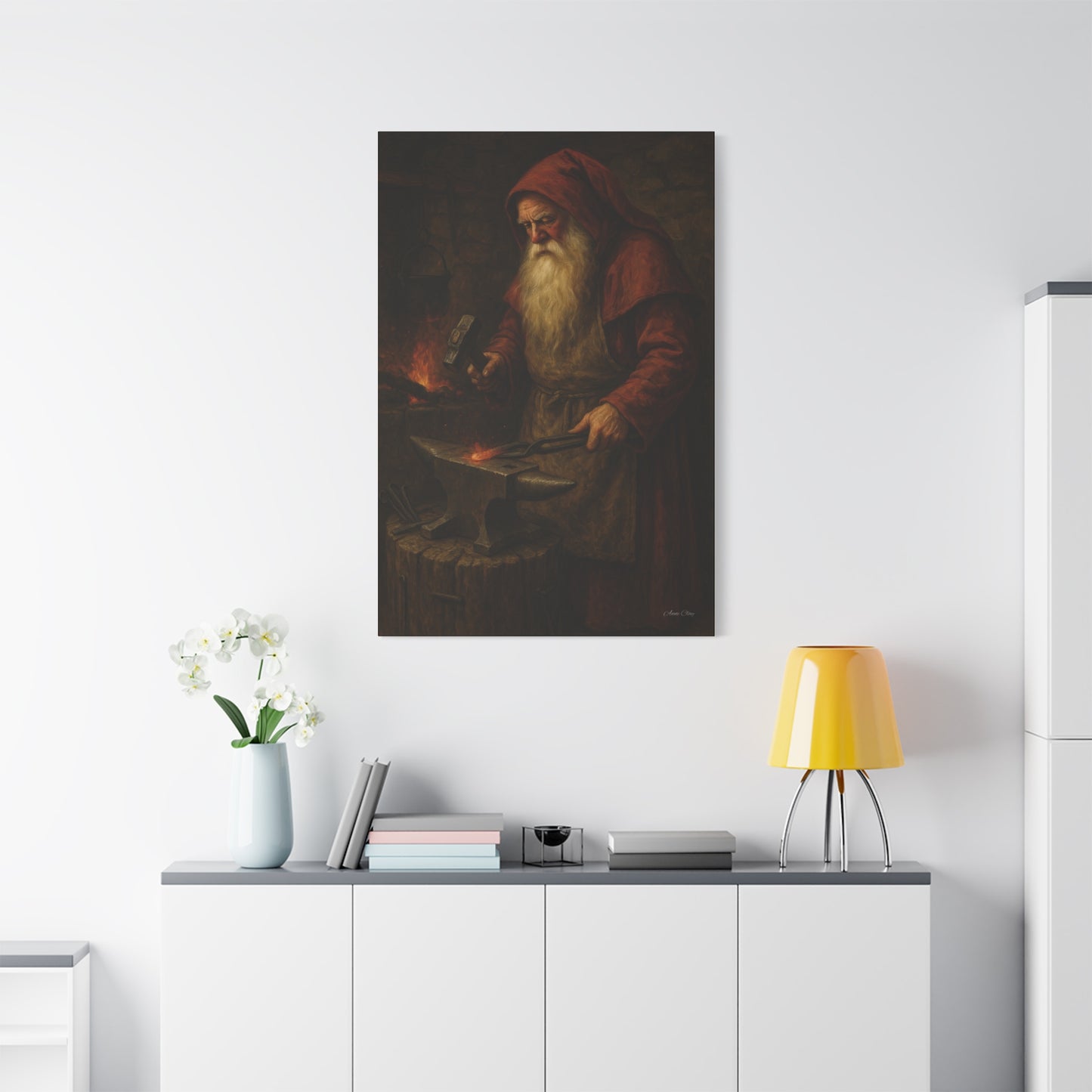 Artistic Canvas Wall Art -  Blacksmith Santa