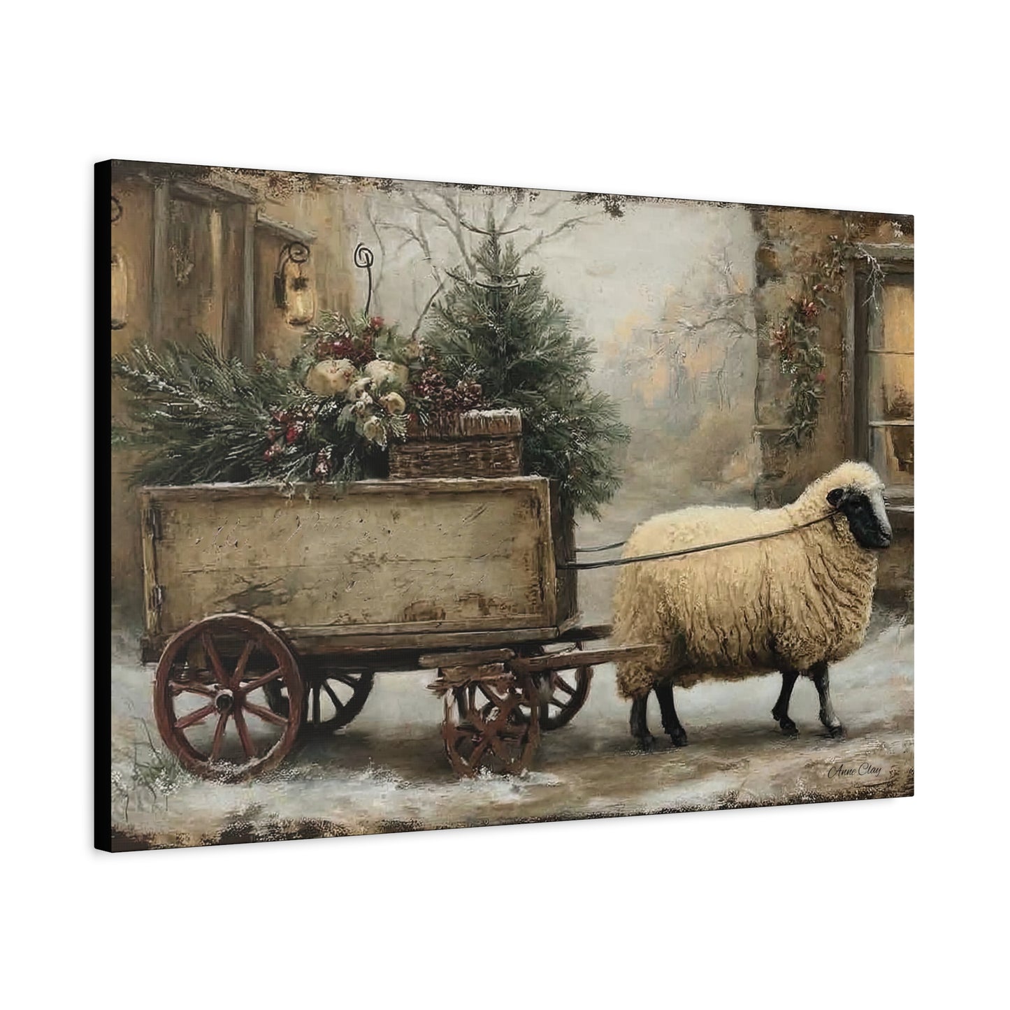 Rustic Sheep Canvas Wall Art
