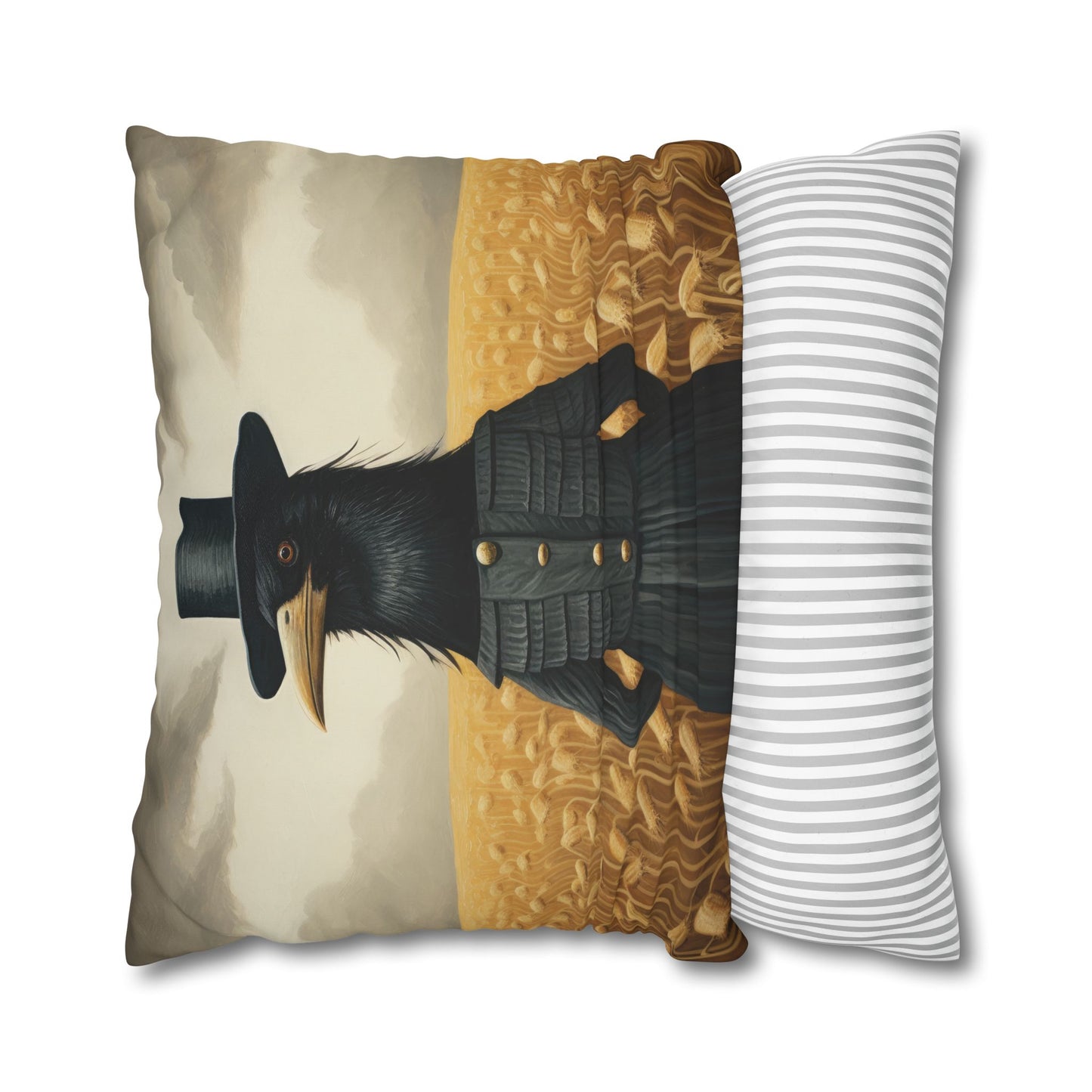Proper Crow Square Poly Canvas Pillowcase