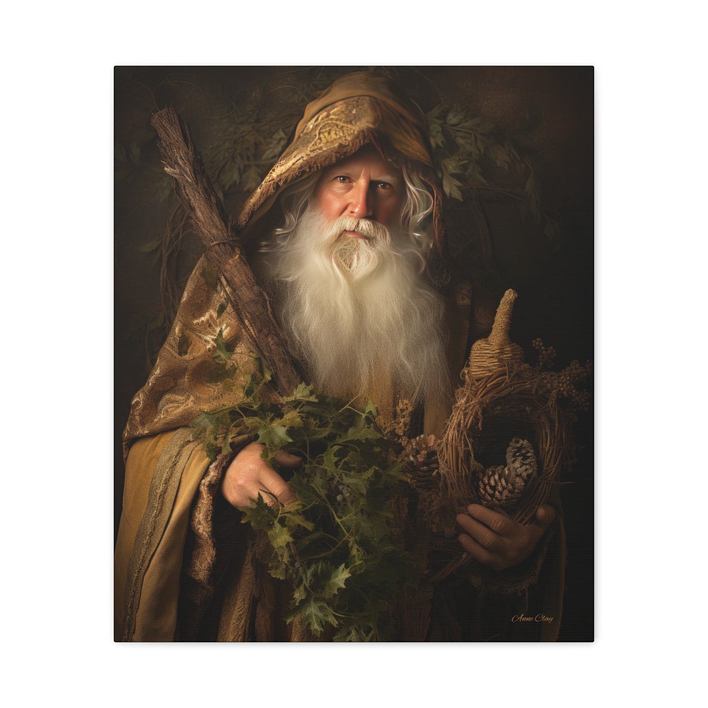 Forest Santa Matte Canvas, Stretched, 1.25"