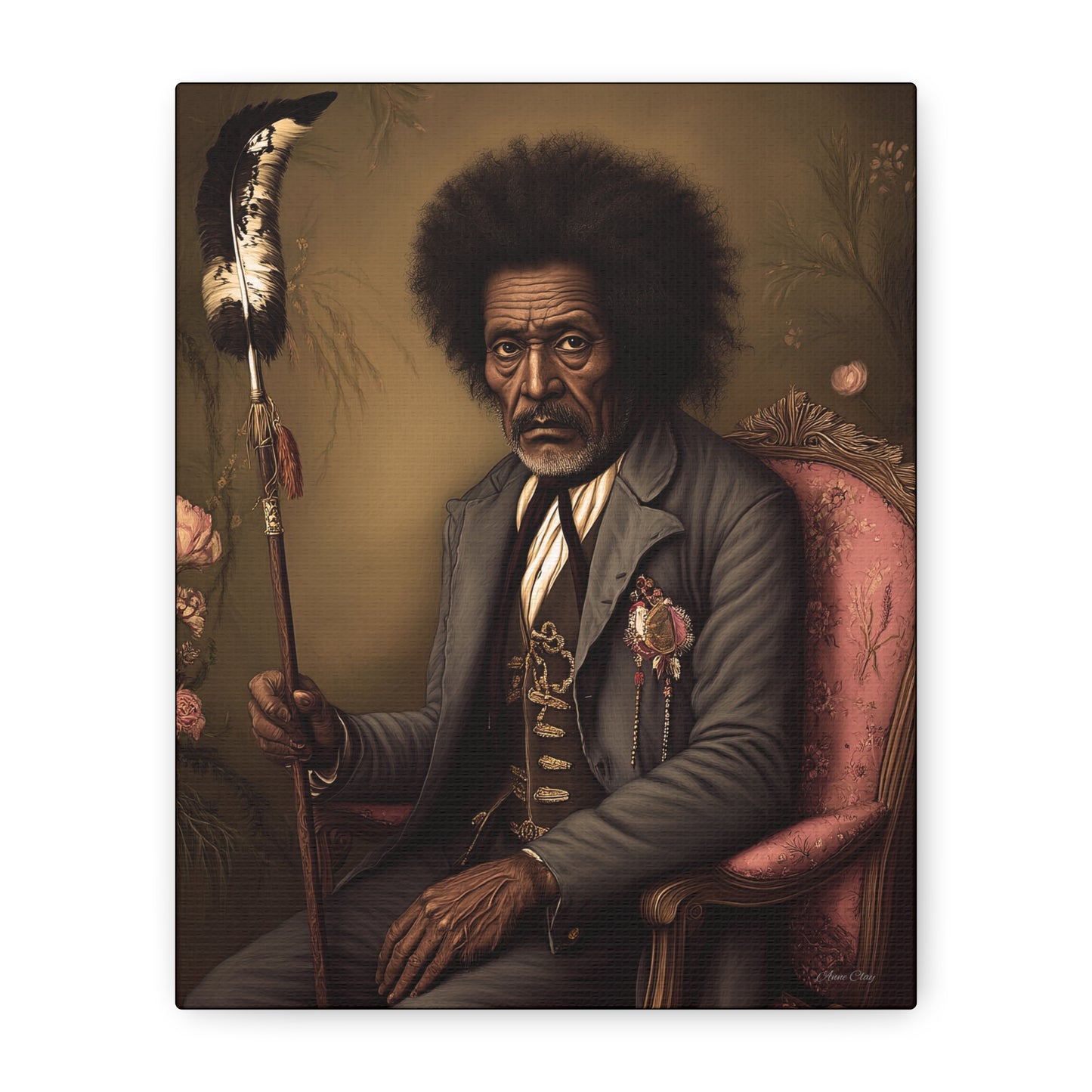 Artistic Canvas Wall Art, Unique Portrait, Black History Decor, Living Room Accent, Gift for Art Lovers, Gallery Style Print