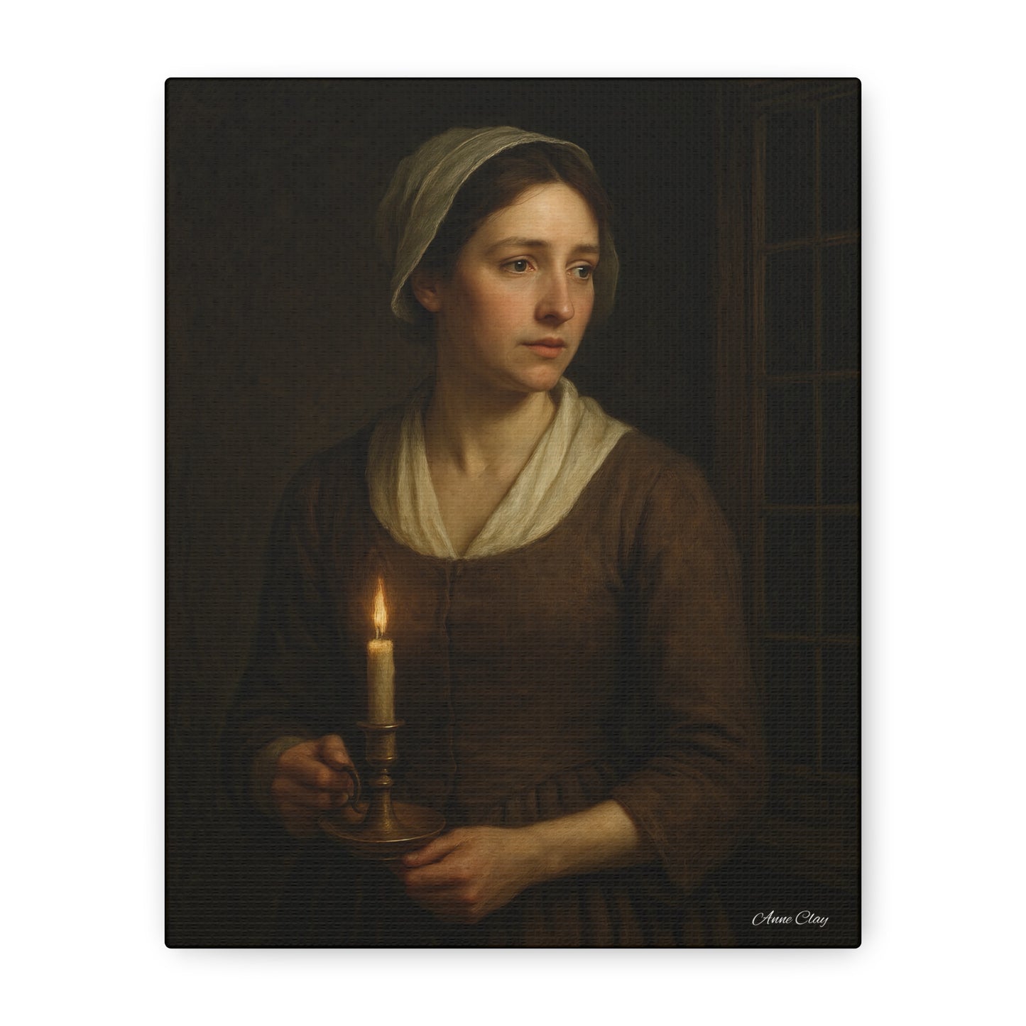 Candlelight Portrait Matte Canvas Print — Stretched Wall Art