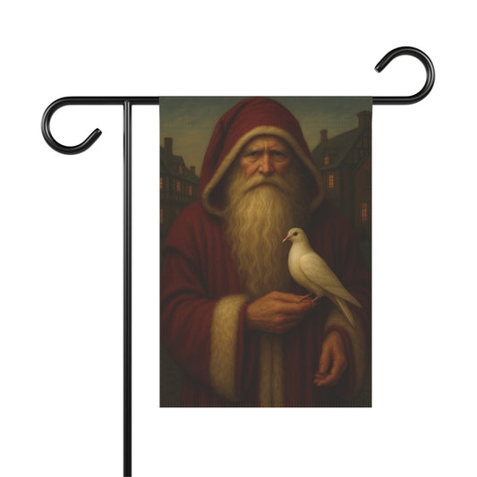 Christmas Garden Banner with Santa Holding Dove