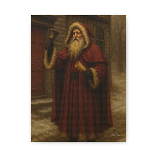 Vintage Santa Claus Wall Art, Holiday Decor, Christmas Canvas Print, Festive Home Decoration, Unique Gift, Seasonal Art