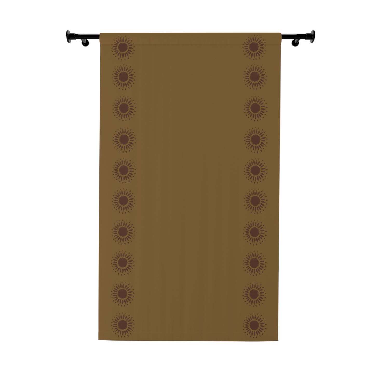 Red Sunflower on Mustard Window Curtains (1 Piece)