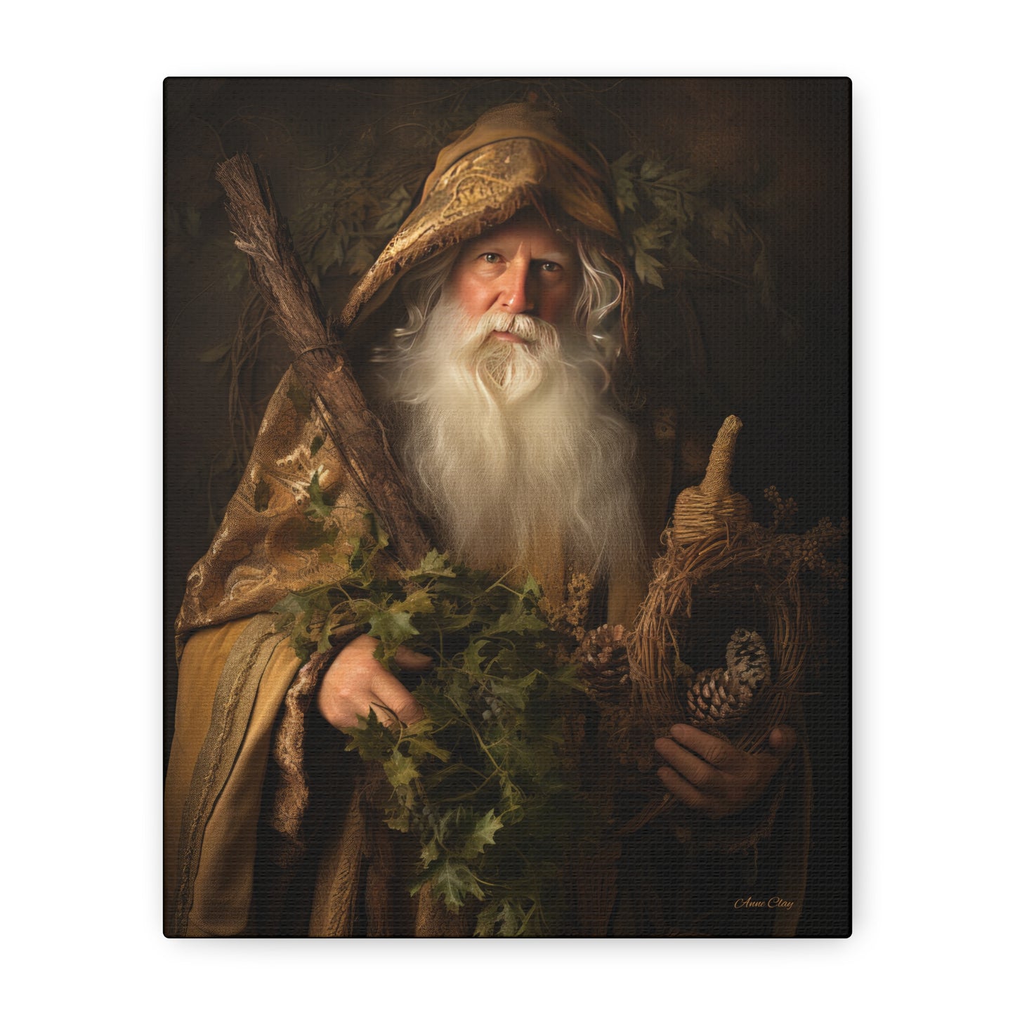 Forest Santa Matte Canvas, Stretched, 1.25"