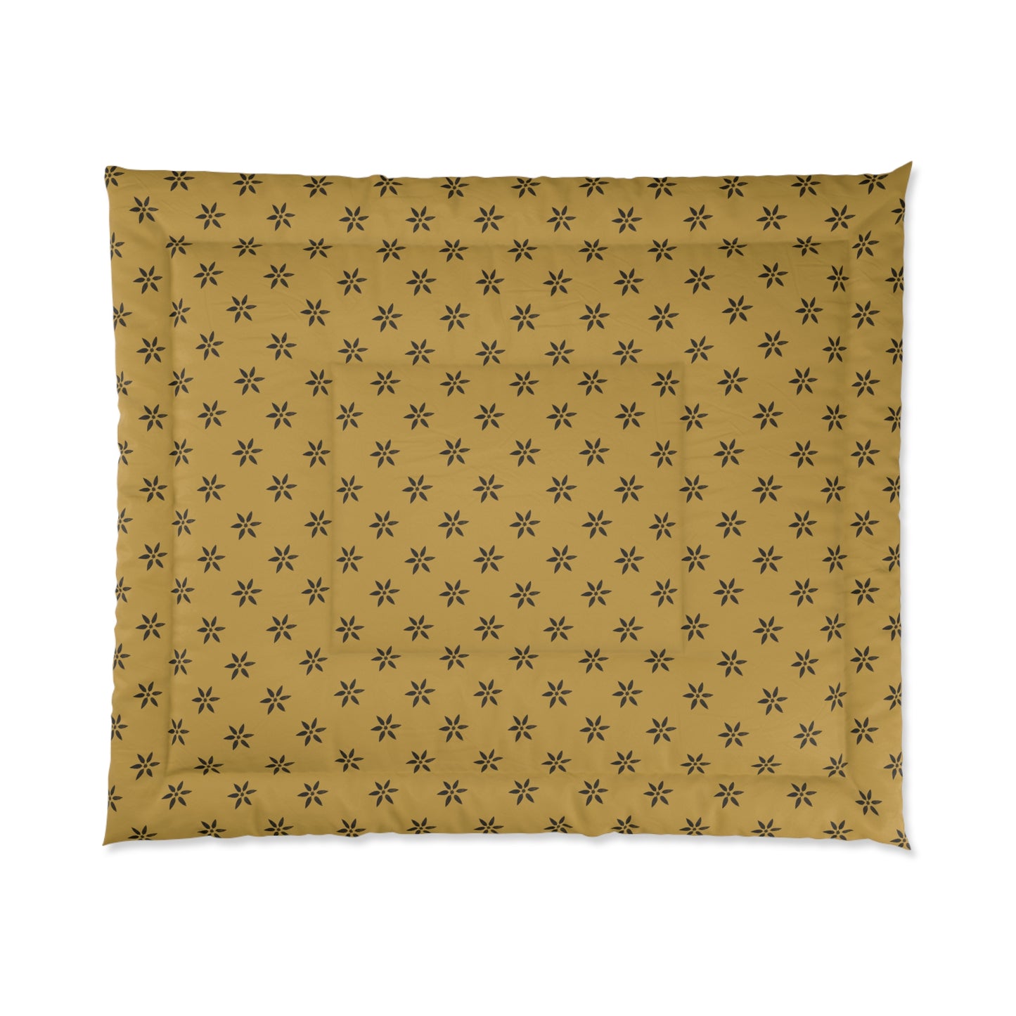 Starburst Pattern Comforter — Mustard Floral Duvet Cover