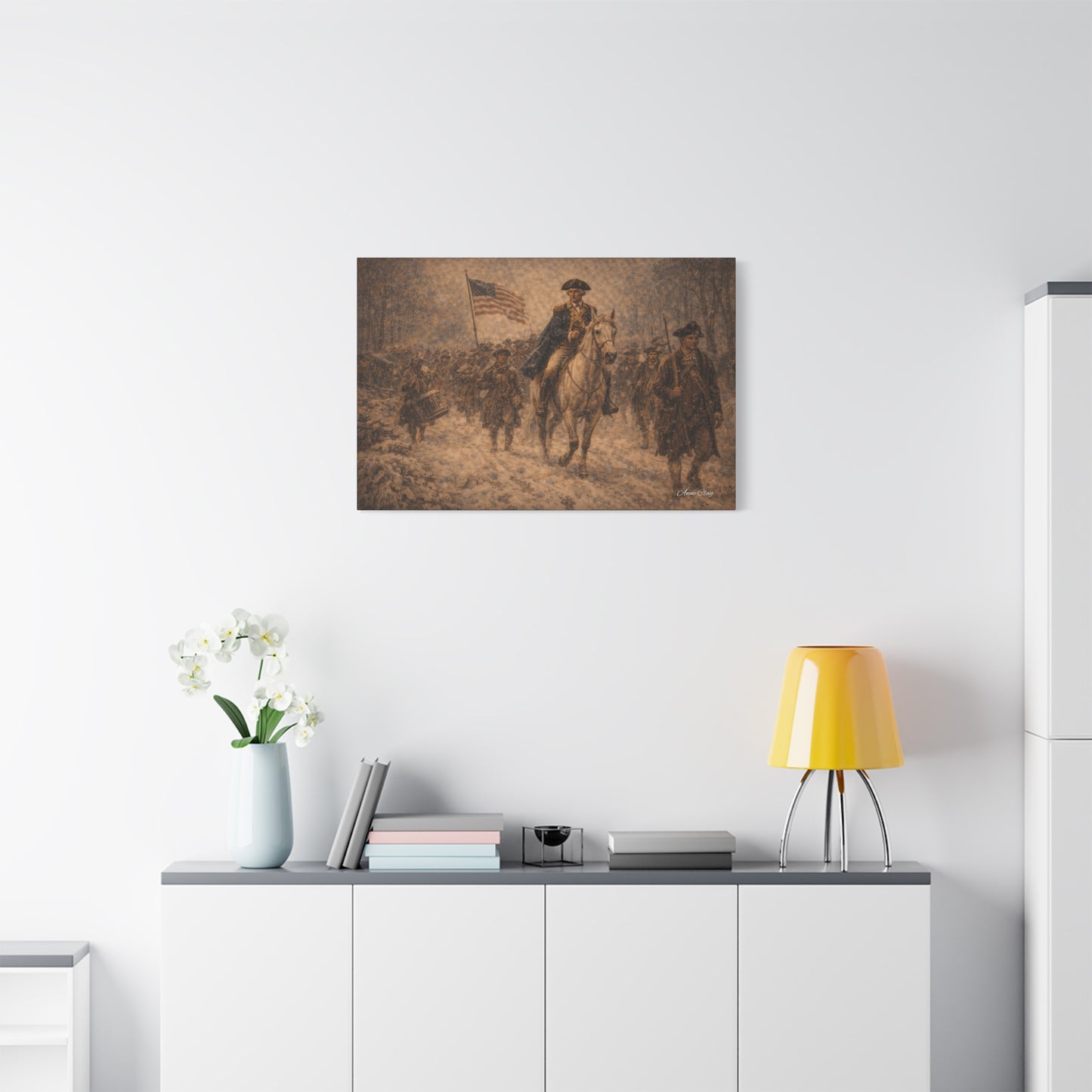 George Washington Revolutionary War Canvas Print — Historic American Flag Wall Art