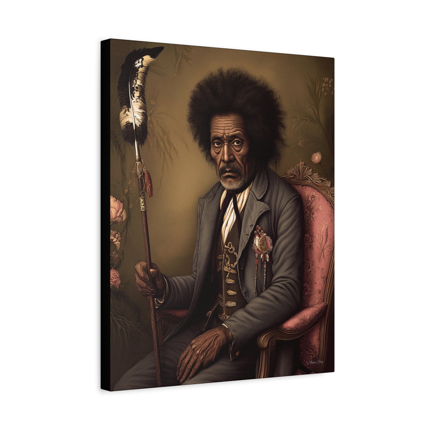 Artistic Canvas Wall Art, Unique Portrait, Black History Decor, Living Room Accent, Gift for Art Lovers, Gallery Style Print