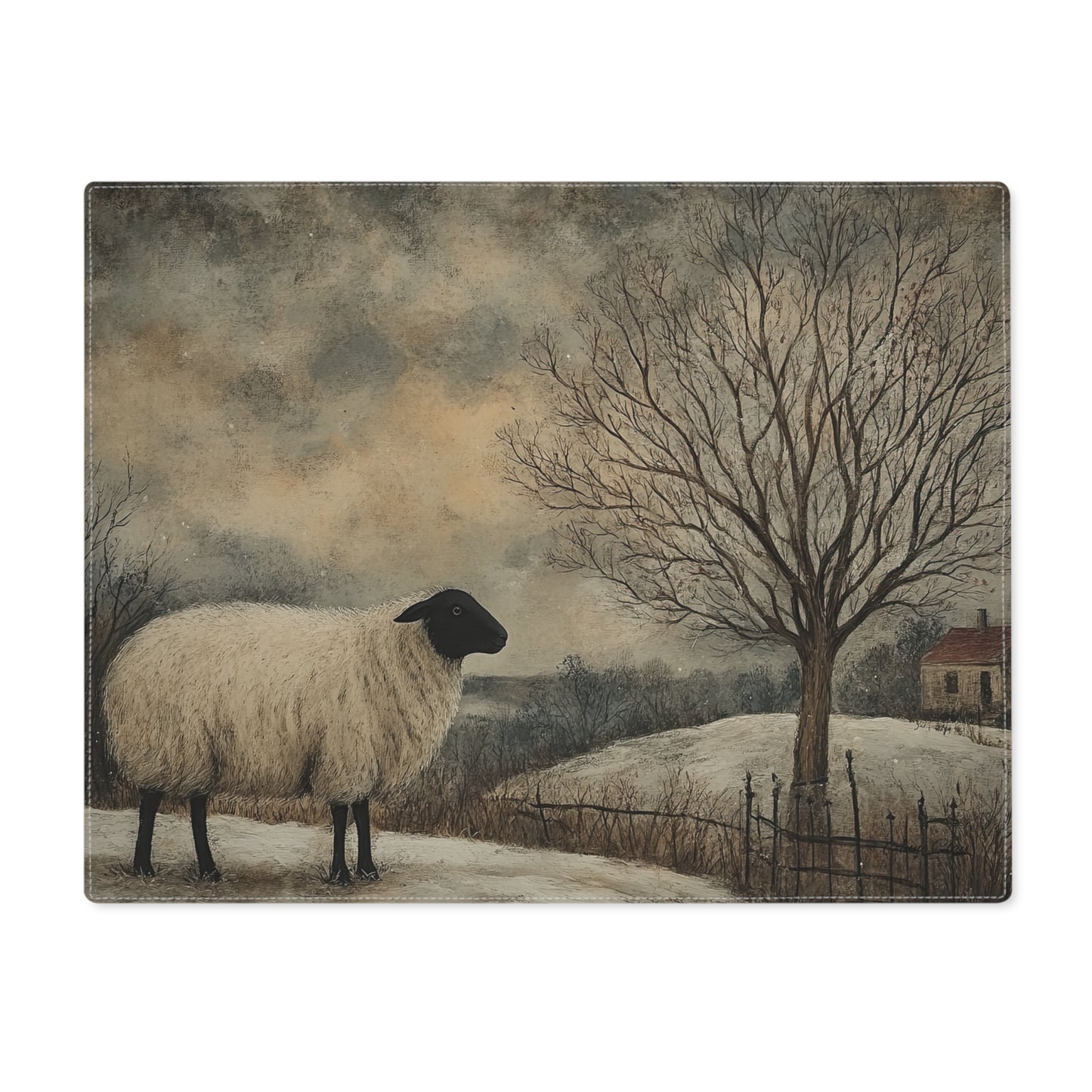 Rustic Sheep Placemat, Farmhouse Decor, Table Setting, Country Kitchen, Unique Gift, Dining Accessory