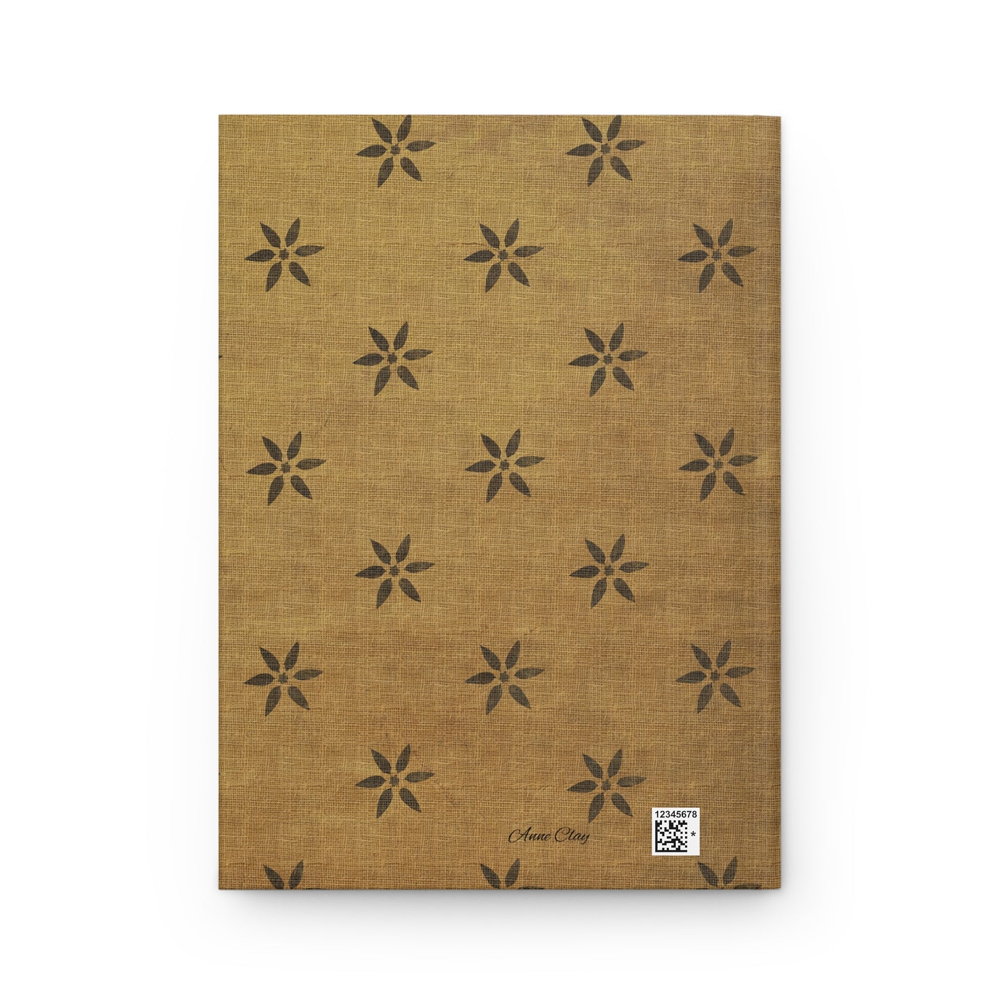 Black Petals Grunge Stencil Hardcover Journal Matte