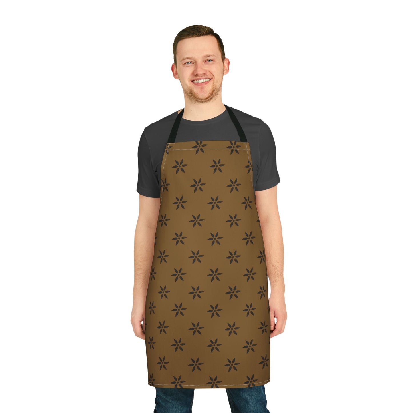 Black Petal on Deep Gold Apron, 5-Color Straps (AOP)